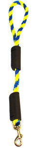 3/8" Solid Braid Traffic Lead Pacific Blue/Yellow Spiral