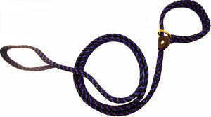5/8" Flat Braid Slip Lead Purple/Black Spiral