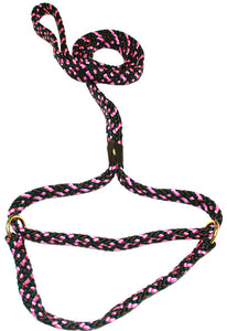 5/8" Flat Braid Martingale Style Lead Pink Camouflage