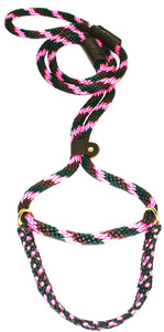 1/2" Solid Braid Martingale Style Lead Pink Camouflage