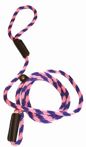 3/8" Solid Braid Slip Lead Pink/Purple Spiral