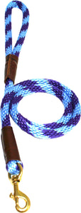 1/2" Solid Braid Snap Lead Purple/Sky Blue Spiral