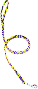 1/4" Flat Braid Snap Lead Purple/Yellow Spiral