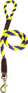 1/2" Solid Braid Snap Lead Purple/Yellow Spiral