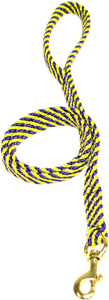 5/8" Flat Braid Snap Lead Purple/Yellow Spiral