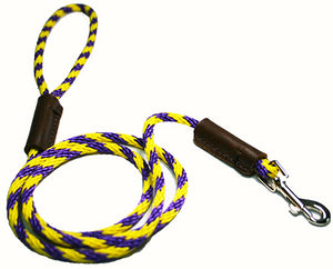 1/4" Solid Braid Round Snap Lead Purple/Yellow Spiral