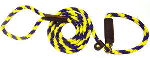 3/8" Solid Braid Slip Lead Purple/Yellow Spiral