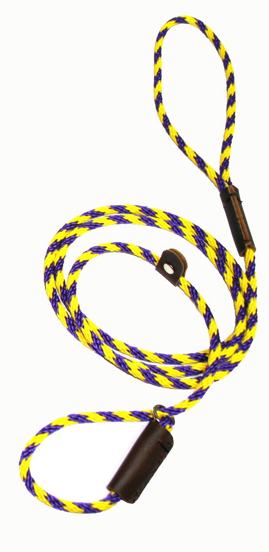 1/4 Solid Braid (Round) Slip Lead Purple/Yellow Spiral