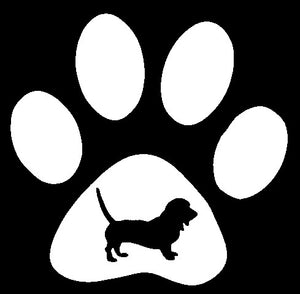 Paw Breed Bassett Hound Dog Decal