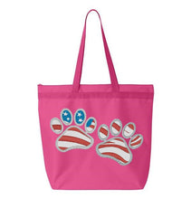Load image into Gallery viewer, Patriotic Paws Embroidery Canvas Tote