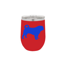 Load image into Gallery viewer, Pug 12 oz Vacuum Insulated Stemless Wine Glass