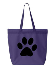 Load image into Gallery viewer, Paw Print- Purple Embroidered Canvas Tote