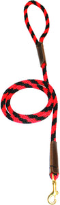 3/8" Solid Braid Snap Lead Red/Black Spiral