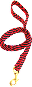 5/8" Flat Braid Snap Lead Red/Black Spiral