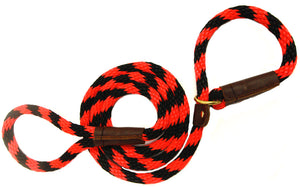 1/2" Solid Braid Slip Lead Red/Black Spiral