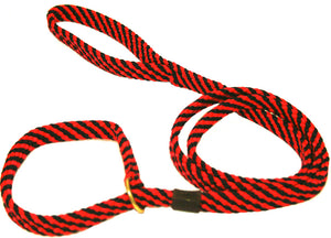 5/8" Flat Braid Slip Lead Red/Black Spiral