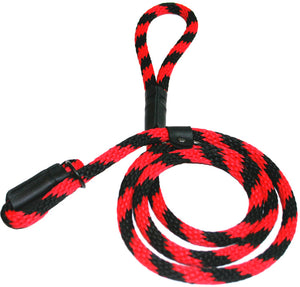Black Ops Collection 1/2" Solid Braid Slip Lead  Black/Red Spiral