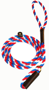 3/8" Solid Braid Slip Lead Red/White/Blue Spiral