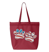 Load image into Gallery viewer, Patriotic Paws Embroidery Canvas Tote
