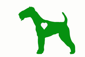 Heart Airedale Dog Decal