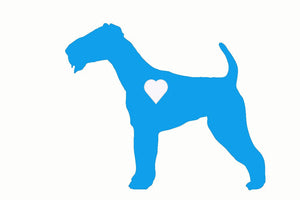 Heart Airedale Dog Decal