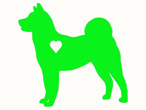 Heart Akita Dog Decal