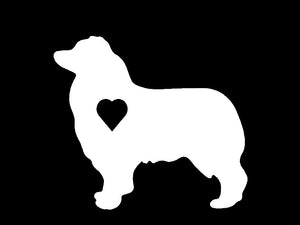 Heart Australian Shepherd Dog Decal