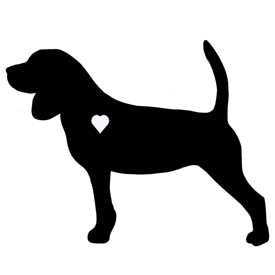 Heart Beagle Dog Decal