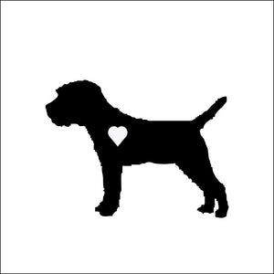 Heart Border Terrier Dog Decal