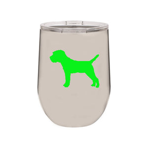 Border Terrier 12 oz Vacuum Insulated Stemless Wine Glass