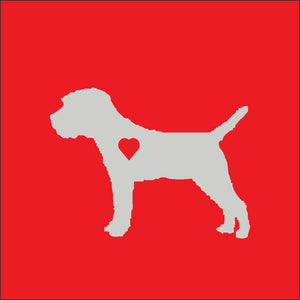 Heart Border Terrier Dog Decal
