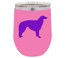 Load image into Gallery viewer, Borzoi 12 oz Vacuum Insulated Stemless Wine Glass
