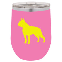 Load image into Gallery viewer, Boston Terrier 12 oz Vacuum Insulated Stemless Wine Glass