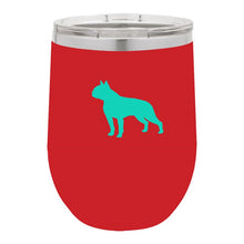 Load image into Gallery viewer, Boston Terrier 12 oz Vacuum Insulated Stemless Wine Glass