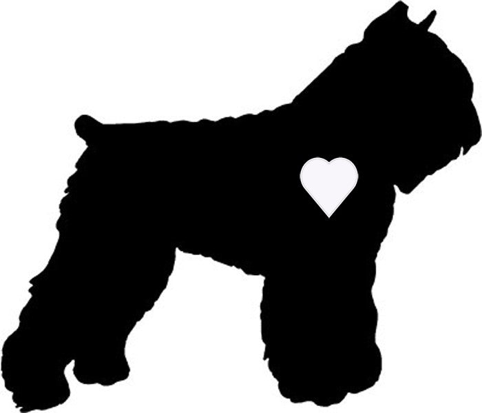 Heart Bouvier Dog Decal
