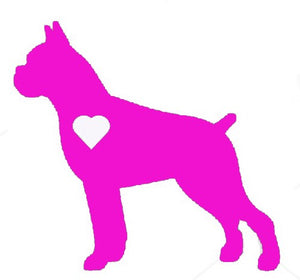 Heart Boxer Dog Decal