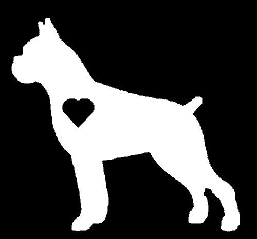 Heart Boxer Dog Decal