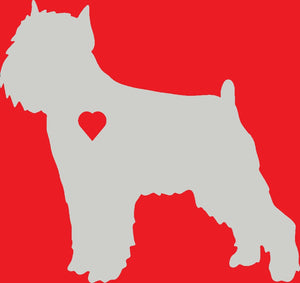 Heart Brussels Griffon Dog Decal