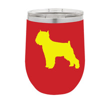 Load image into Gallery viewer, Brussels Griffon 12 oz Vacuum Insulated Stemless Wine Glass