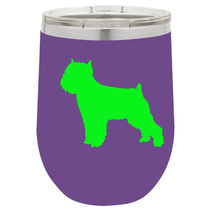 Brussels Griffon 12 oz Vacuum Insulated Stemless Wine Glass