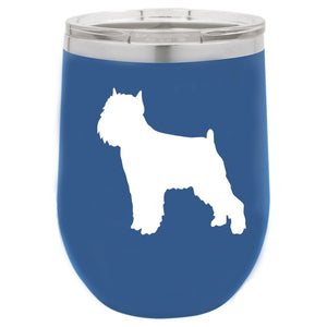 Brussels Griffon 12 oz Vacuum Insulated Stemless Wine Glass