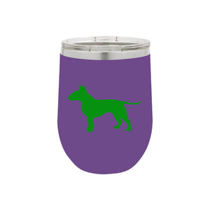 Bull Terrier 12 oz Vacuum Insulated Stemless Wine Glass