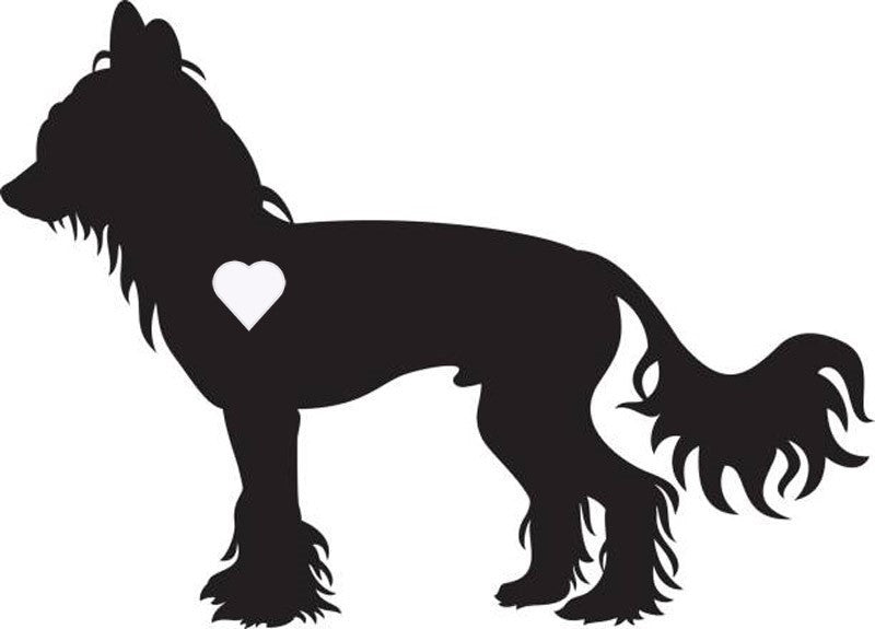 Heart Chinese Crested Dog Decal