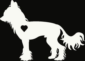 Heart Chinese Crested Dog Decal