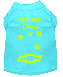 Aqua Blue Dog Shirt- My Dad/ Mom Drives A