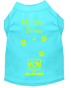 Aqua Blue Dog Shirt- My Dad/ Mom Drives A