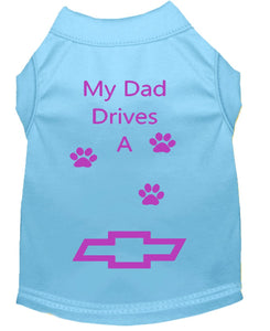 Baby Blue Dog Shirt- My Dad/ Mom Drives A