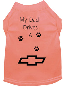 Peach Dog Shirt- My Dad/ Mom Drives A