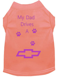 Peach Dog Shirt- My Dad/ Mom Drives A