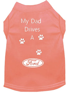 Peach Dog Shirt- My Dad/ Mom Drives A